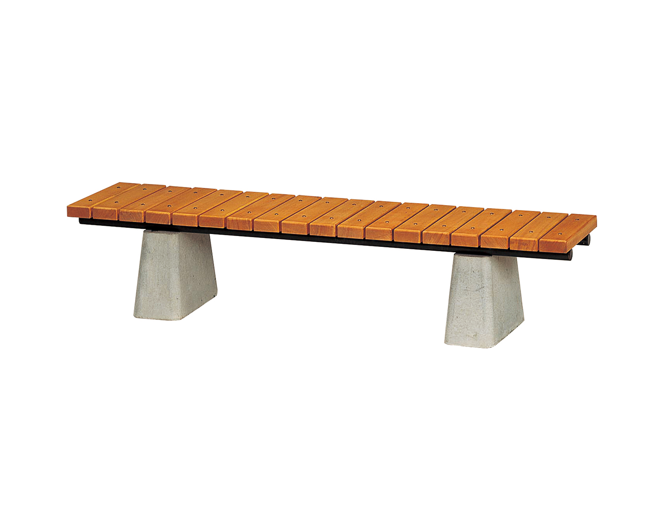 組合せベンチ　ストレート（天然木材仕様・コンクリート脚・据置タイプ）の画像