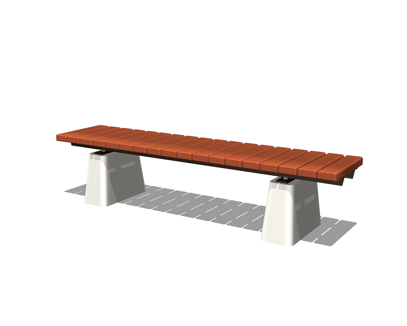 組合せベンチ　ストレート（合成木材仕様・コンクリート脚・据置タイプ）の画像
