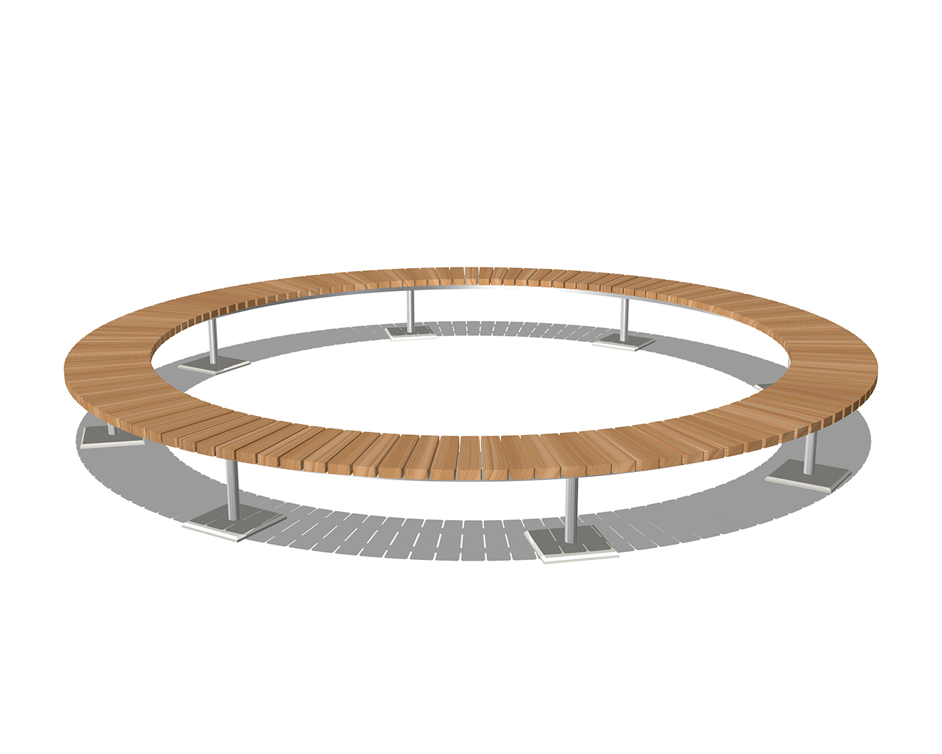 サークルベンチ　φ4m（天然木材仕様・ステンレス脚）の画像