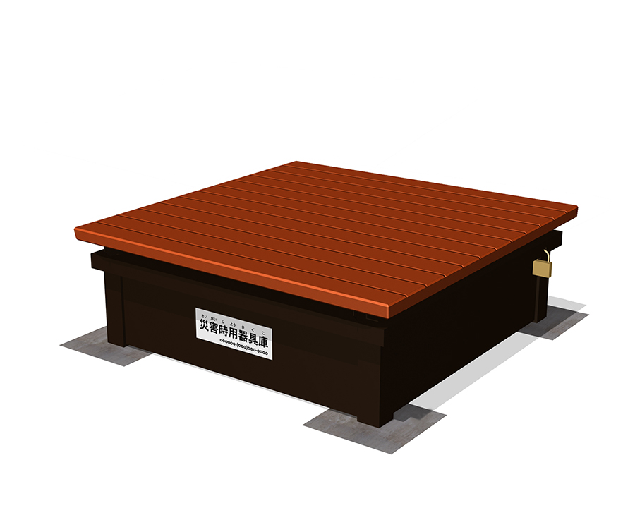 収納ボックス付縁台（固定式・合成木材仕様）の画像