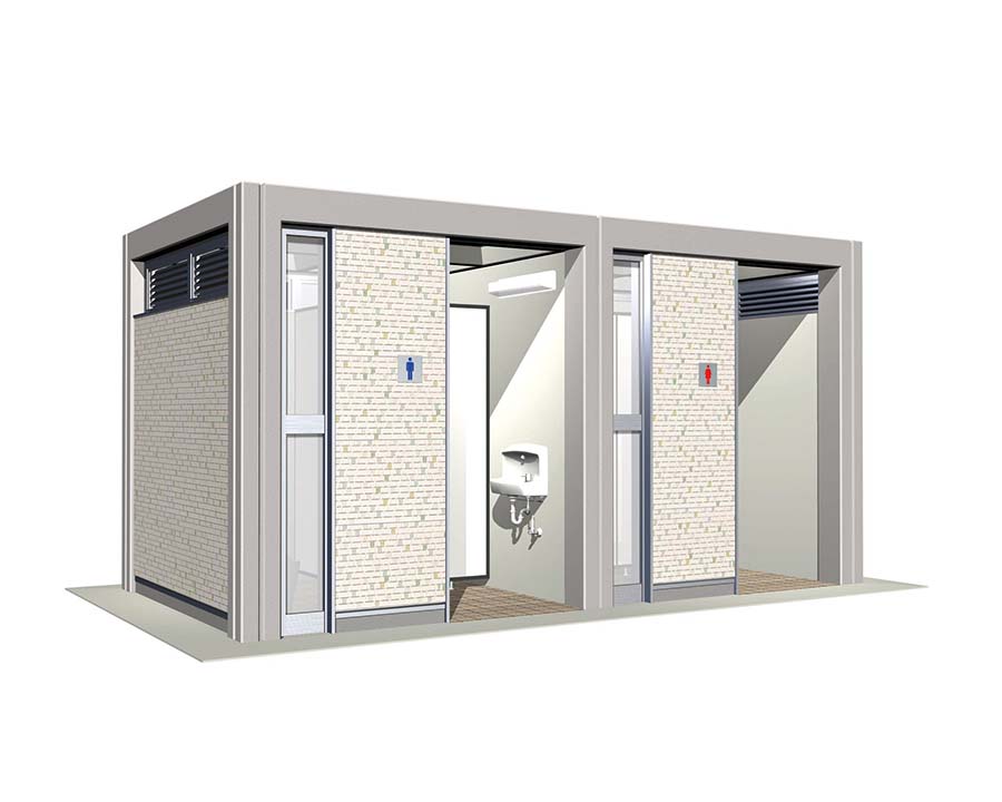 フレームトイレ　２ユニット （男子用・大1＋小2/女子用・大2）の画像