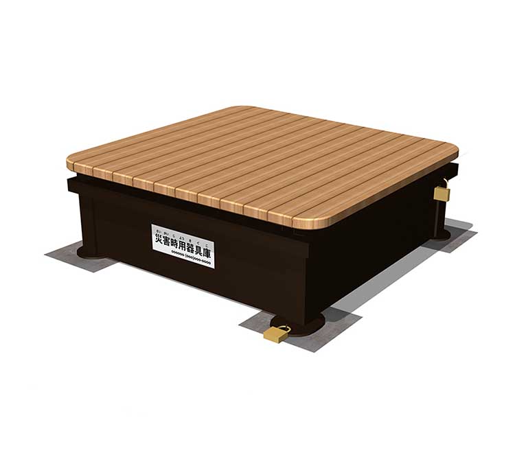 収納ボックス付縁台（可動式・天然木材仕様）