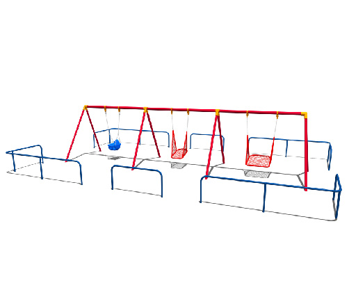 3種ブランコ（幼児用）＋境界柵（両面）<br />
