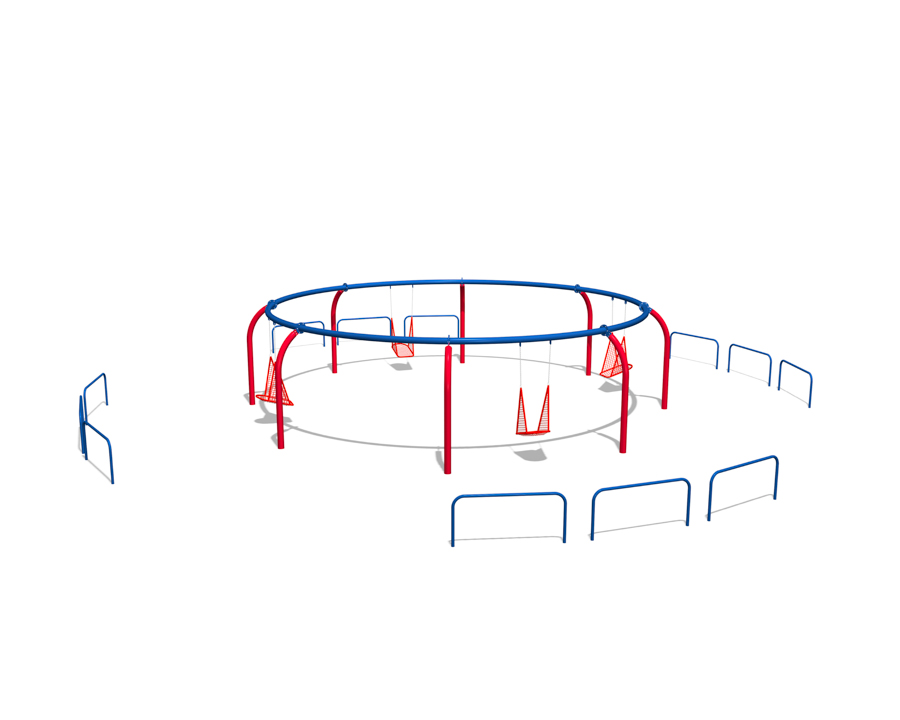 ユニバーサルブランコ（円形）＋境界柵の画像